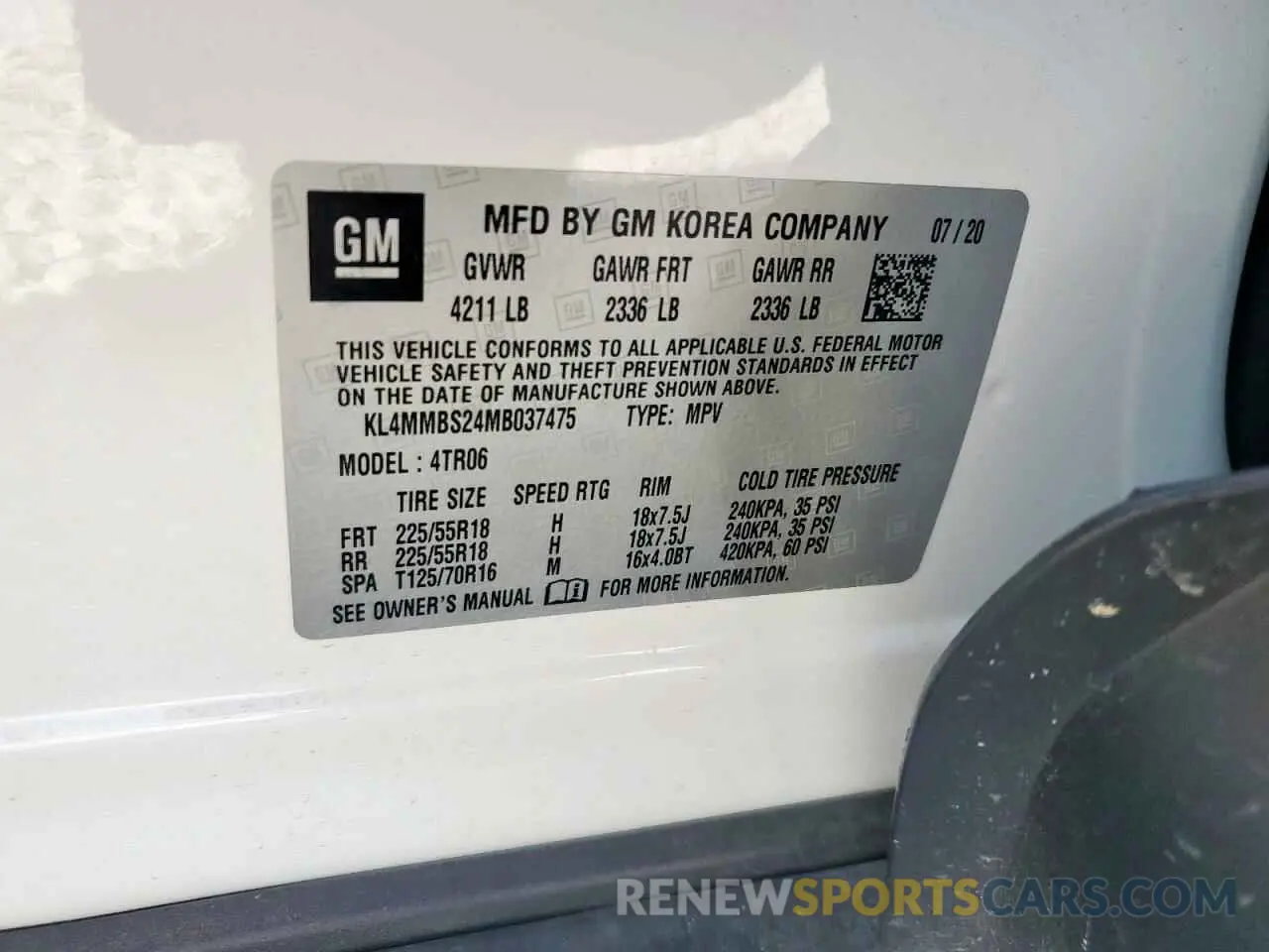 13 Photograph of a damaged car KL4MMBS24MB037475 BUICK ENCORE 2021