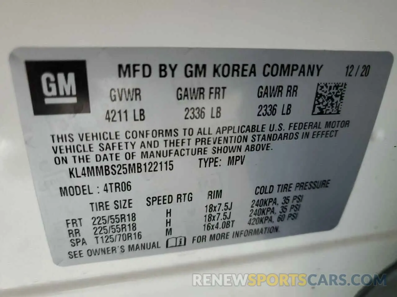 13 Photograph of a damaged car KL4MMBS25MB122115 BUICK ENCORE 2021