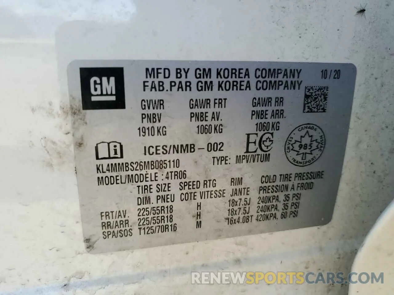 13 Photograph of a damaged car KL4MMBS26MB085110 BUICK ENCORE 2021
