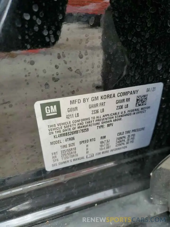13 Photograph of a damaged car KL4MMBS26MB179259 BUICK ENCORE 2021