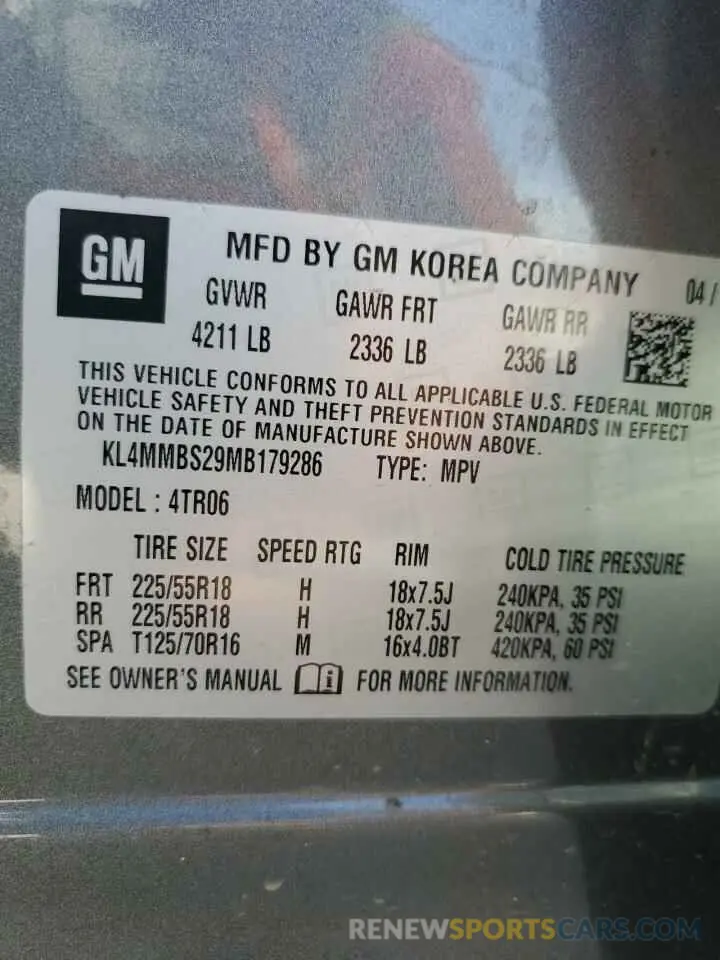 13 Photograph of a damaged car KL4MMBS29MB179286 BUICK ENCORE 2021