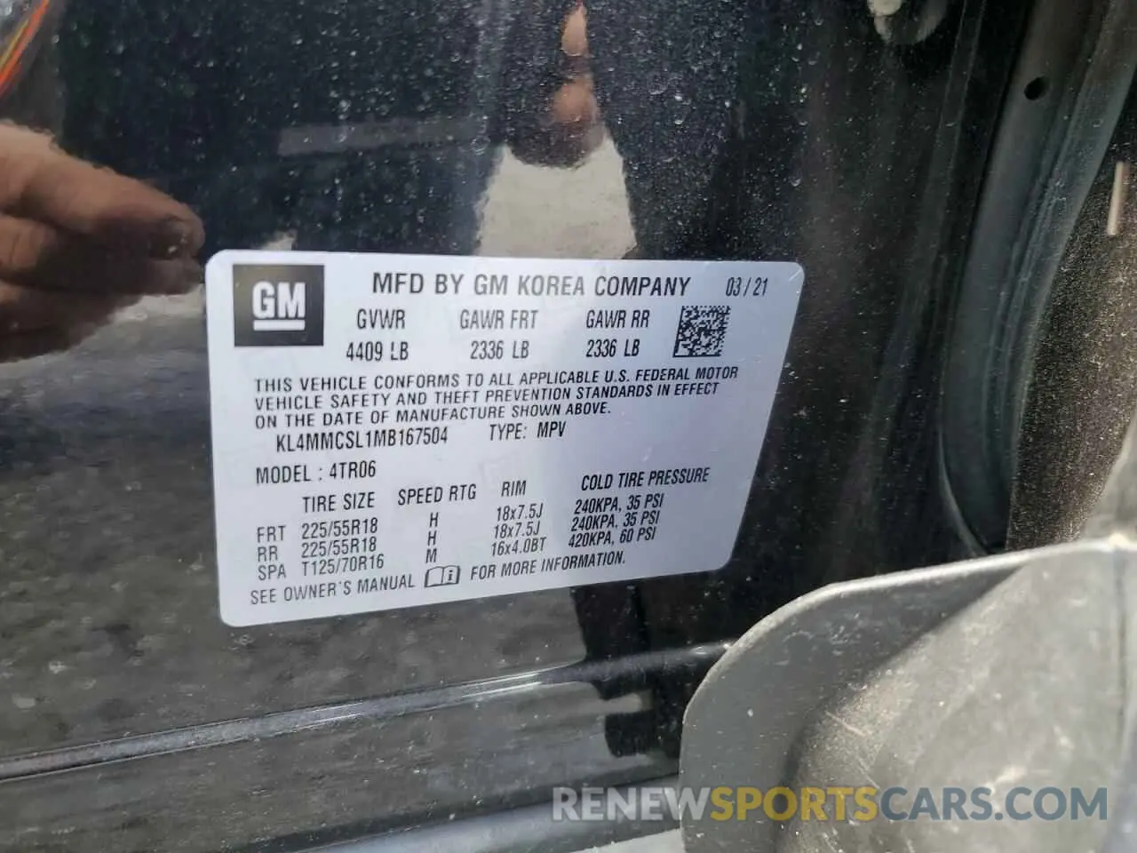 13 Photograph of a damaged car KL4MMCSL1MB167504 BUICK ENCORE 2021