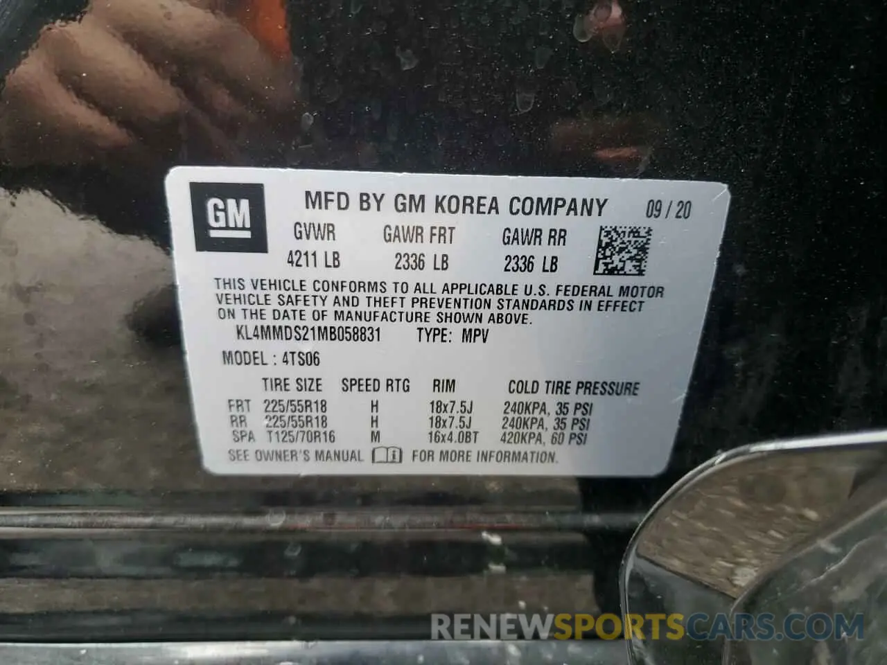 13 Photograph of a damaged car KL4MMDS21MB058831 BUICK ENCORE 2021