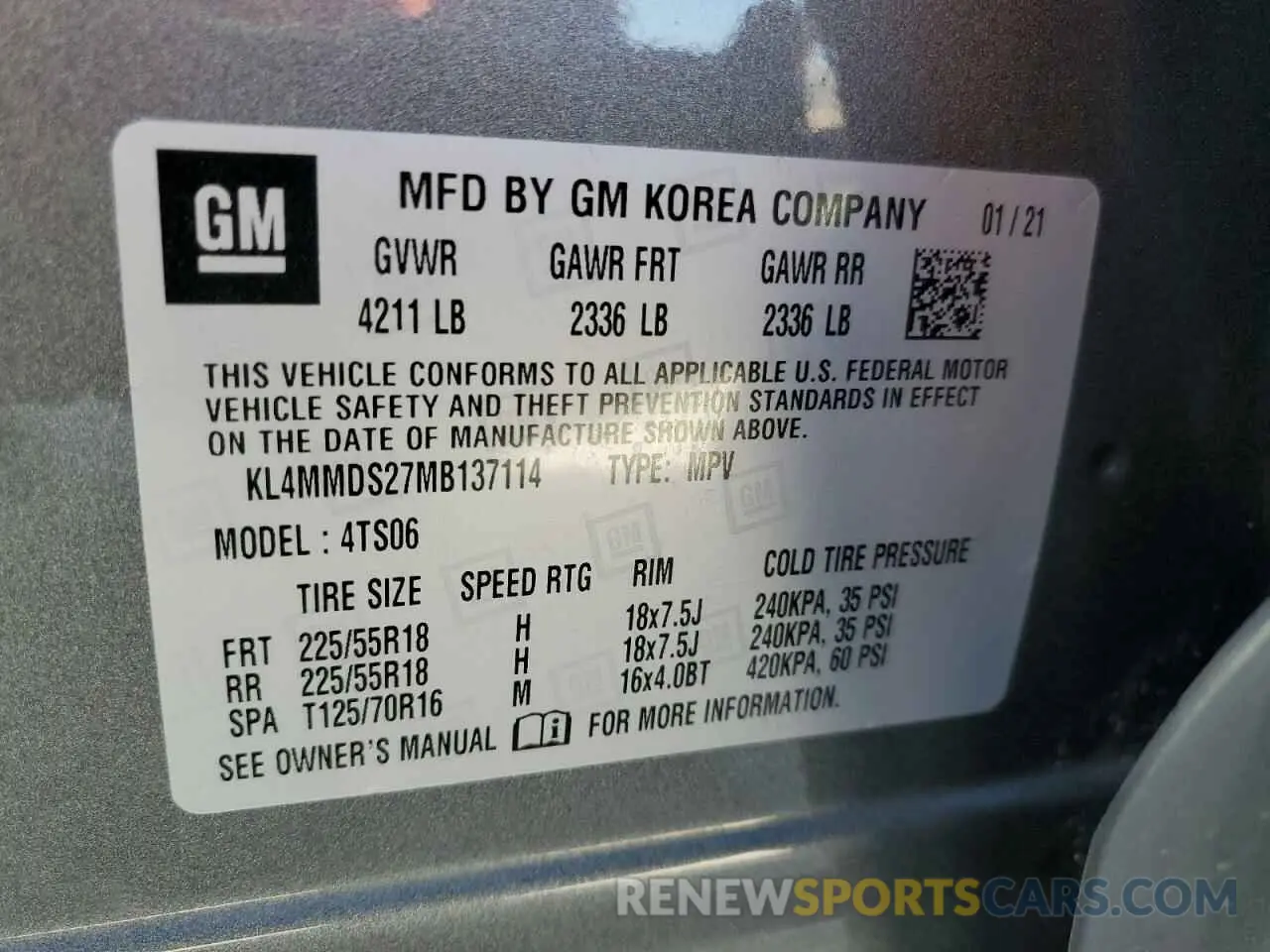 15 Photograph of a damaged car KL4MMDS27MB137114 BUICK ENCORE 2021