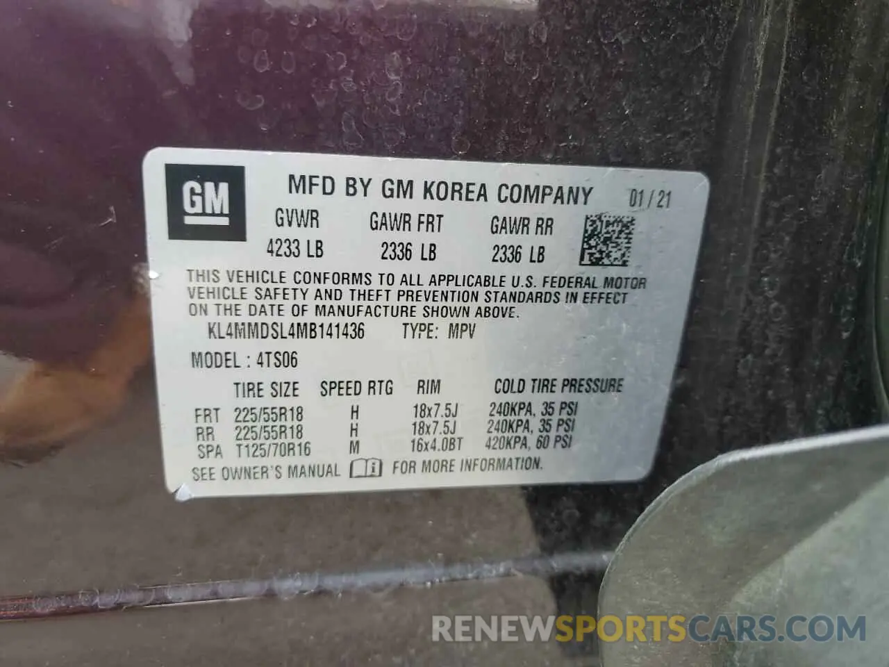 13 Photograph of a damaged car KL4MMDSL4MB141436 BUICK ENCORE 2021