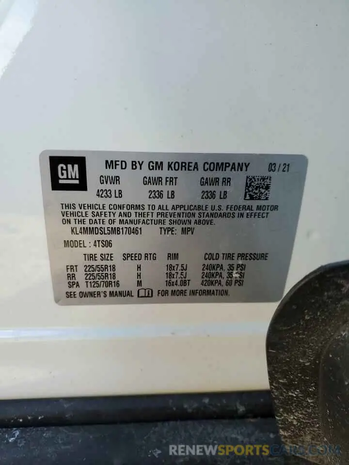 14 Photograph of a damaged car KL4MMDSL5MB170461 BUICK ENCORE 2021
