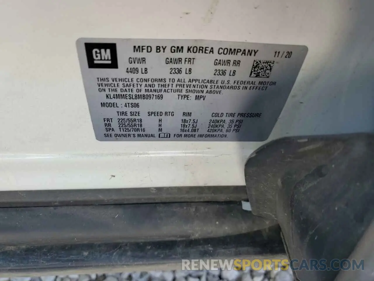 13 Photograph of a damaged car KL4MMESL8MB097169 BUICK ENCORE 2021