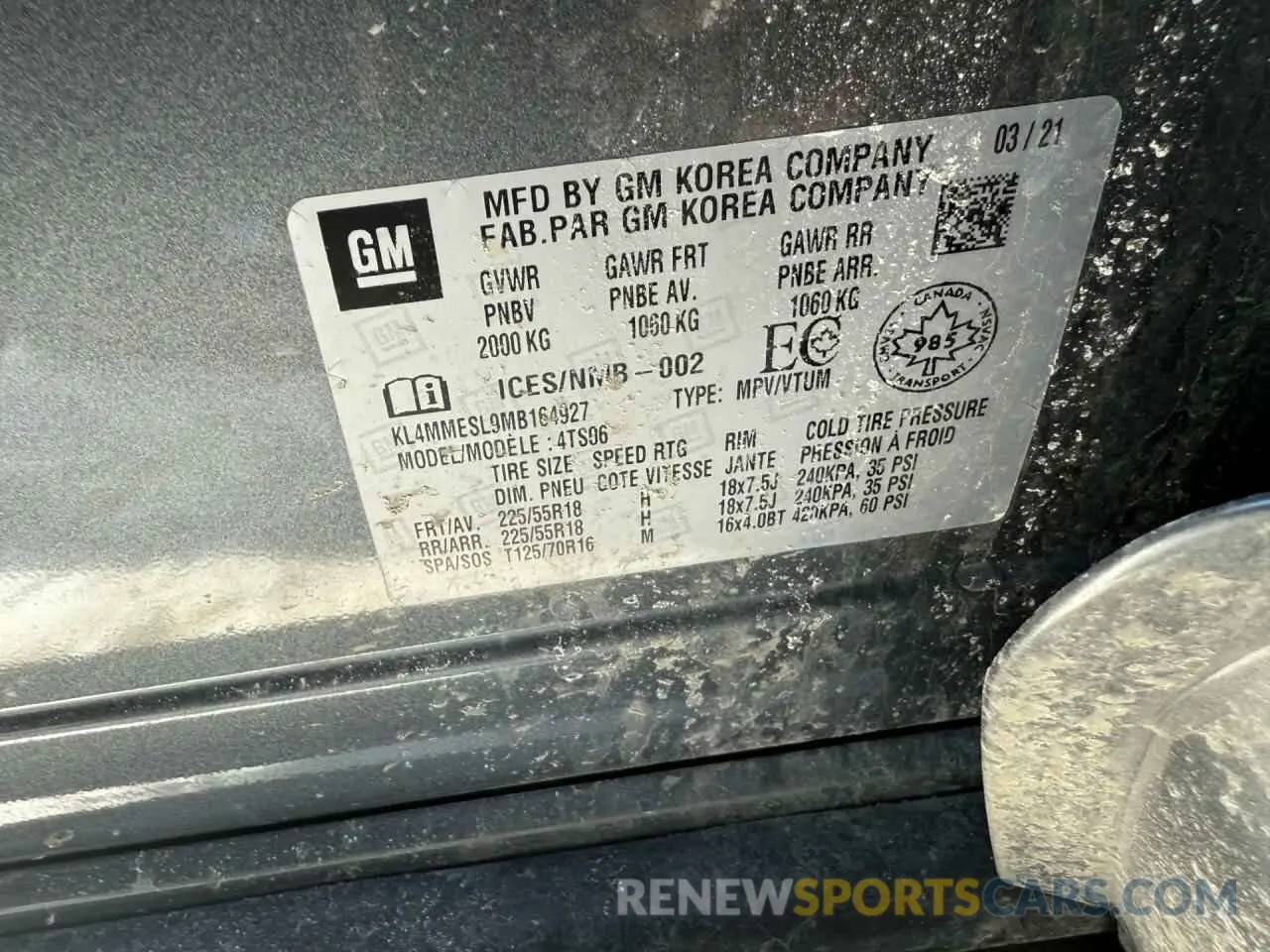 12 Photograph of a damaged car KL4MMESL9MB164927 BUICK ENCORE 2021