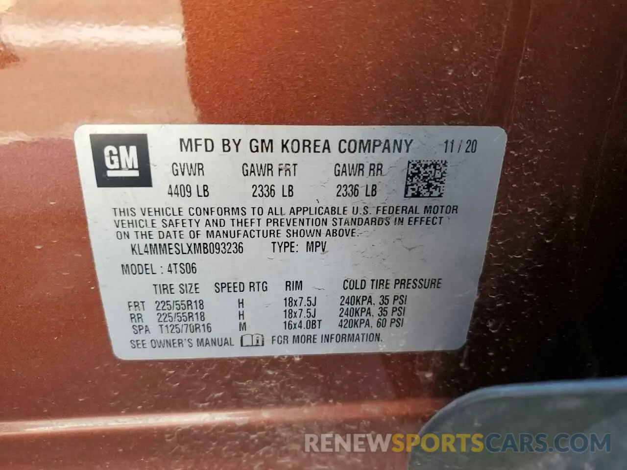 13 Photograph of a damaged car KL4MMESLXMB093236 BUICK ENCORE 2021