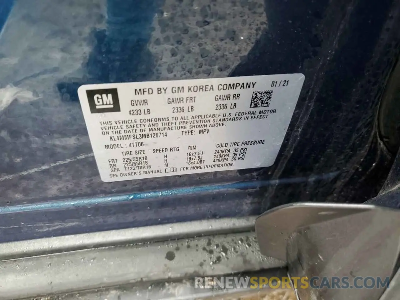 13 Photograph of a damaged car KL4MMFSL3MB126714 BUICK ENCORE 2021