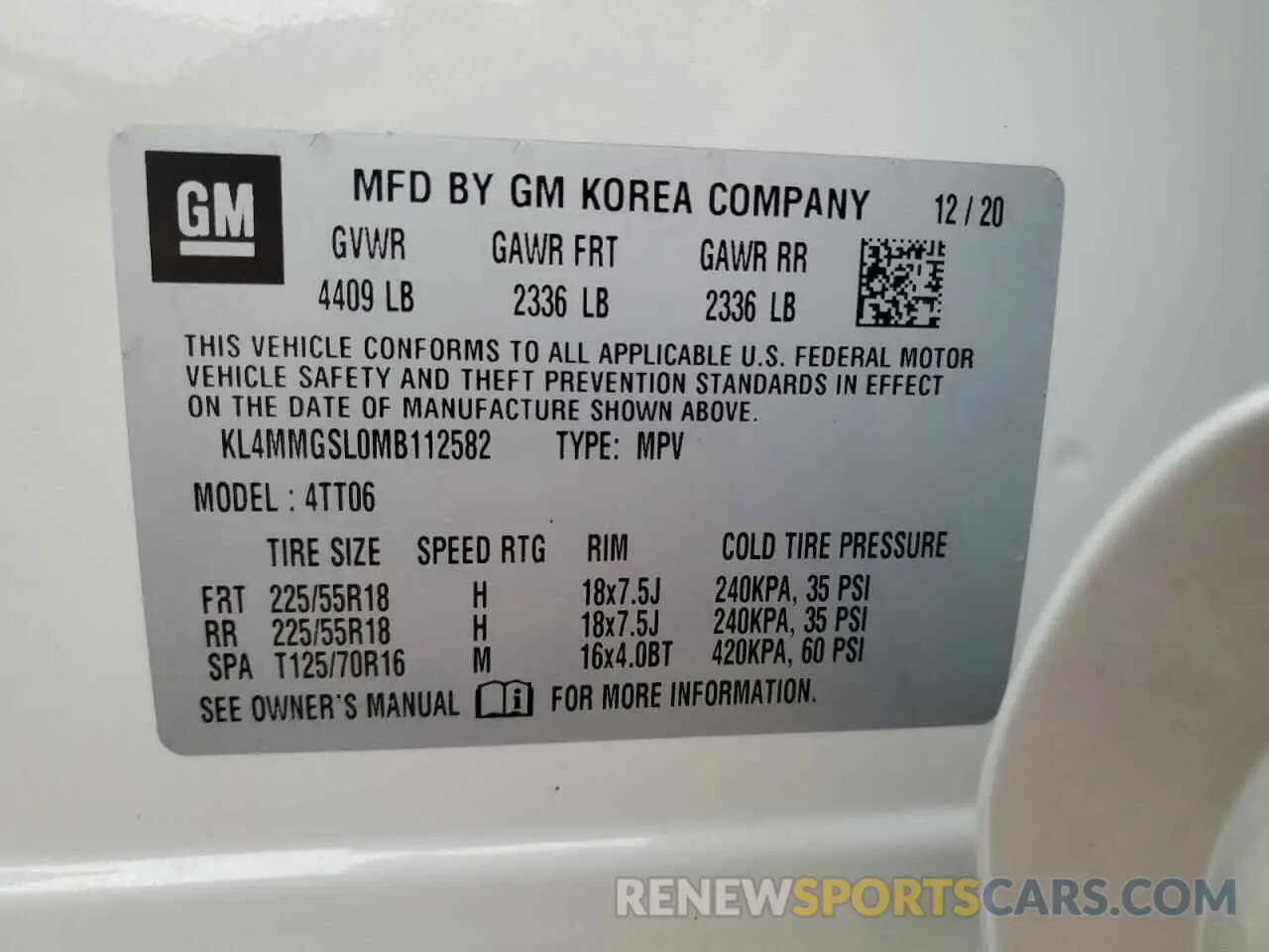 15 Photograph of a damaged car KL4MMGSL0MB112582 BUICK ENCORE 2021