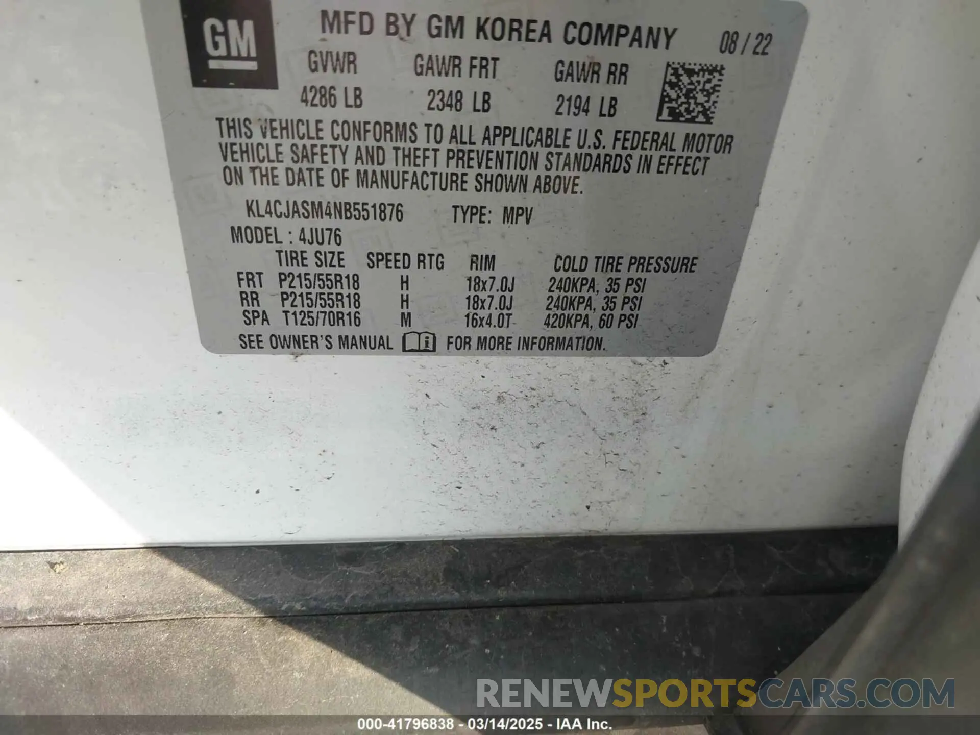 9 Photograph of a damaged car KL4CJASM4NB551876 BUICK ENCORE 2022