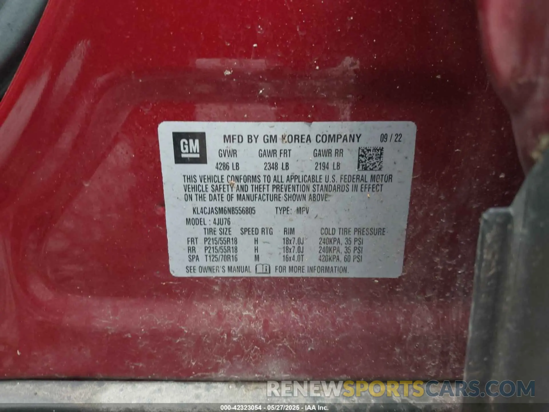 9 Photograph of a damaged car KL4CJASM6NB556805 BUICK ENCORE 2022