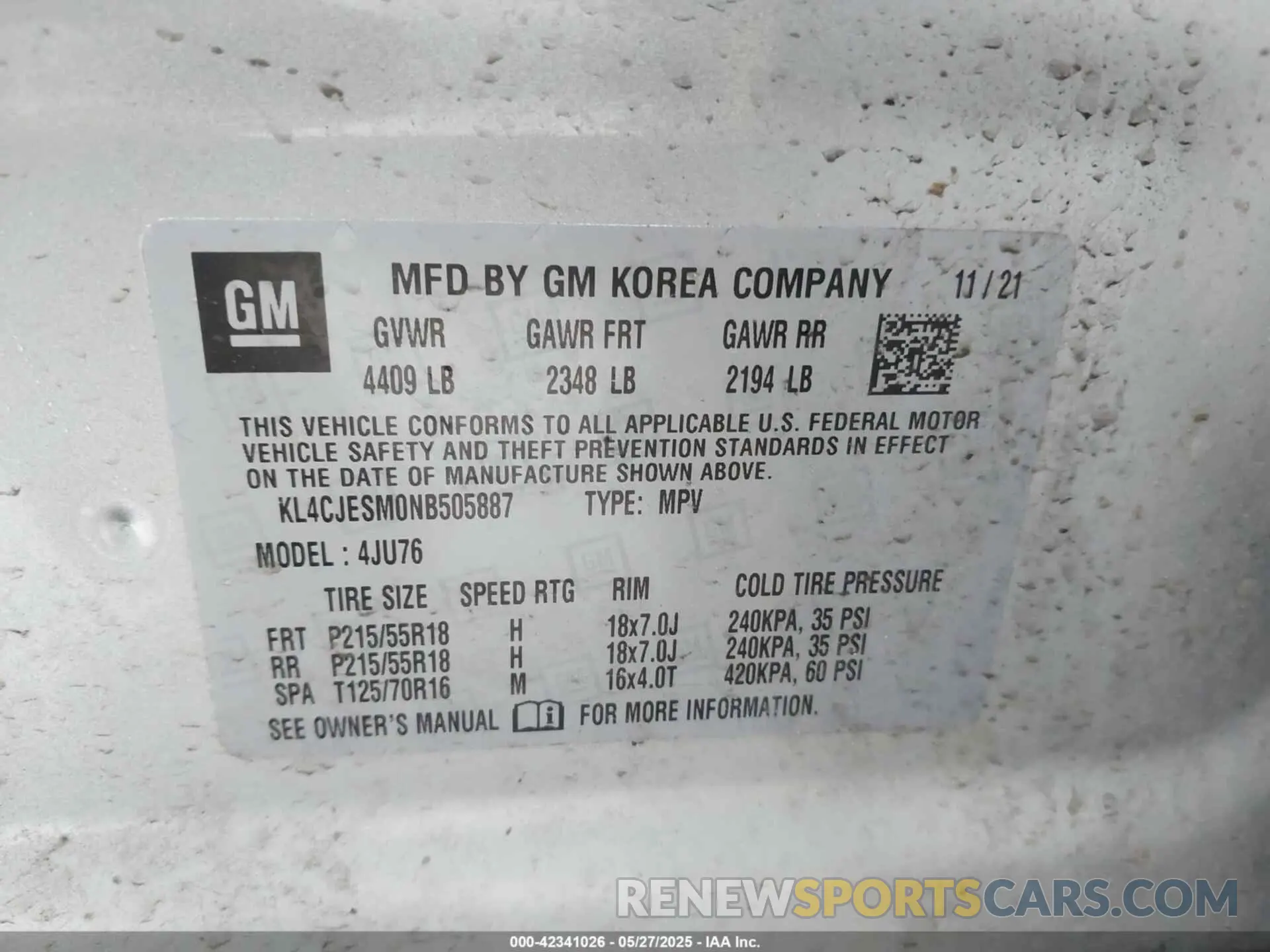 9 Photograph of a damaged car KL4CJESM0NB505887 BUICK ENCORE 2022
