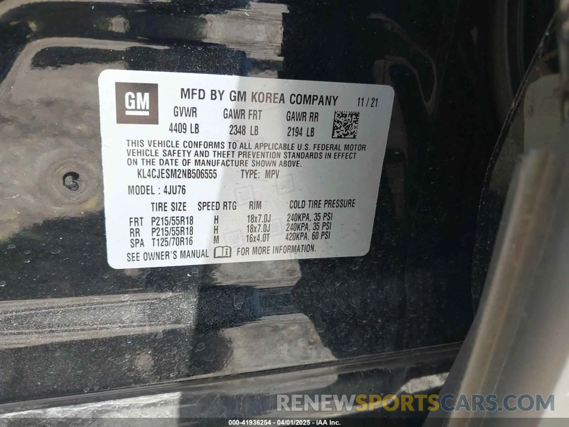 9 Photograph of a damaged car KL4CJESM2NB506555 BUICK ENCORE 2022