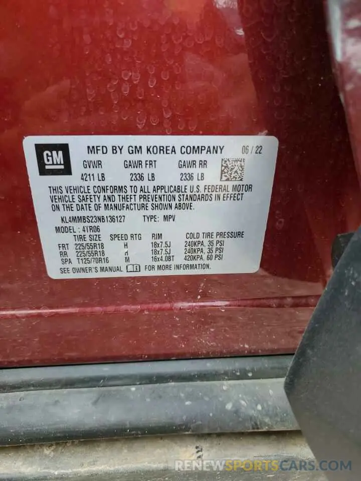 14 Photograph of a damaged car KL4MMBS23NB136127 BUICK ENCORE 2022