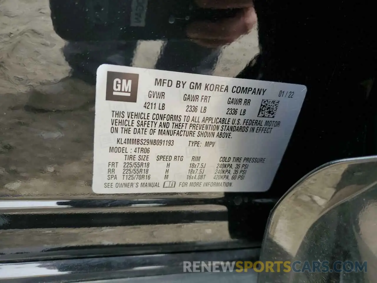 12 Photograph of a damaged car KL4MMBS29NB091193 BUICK ENCORE 2022