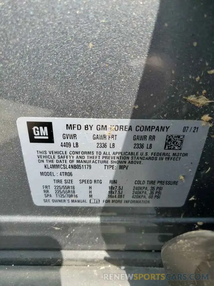 12 Photograph of a damaged car KL4MMCSL4NB051179 BUICK ENCORE 2022