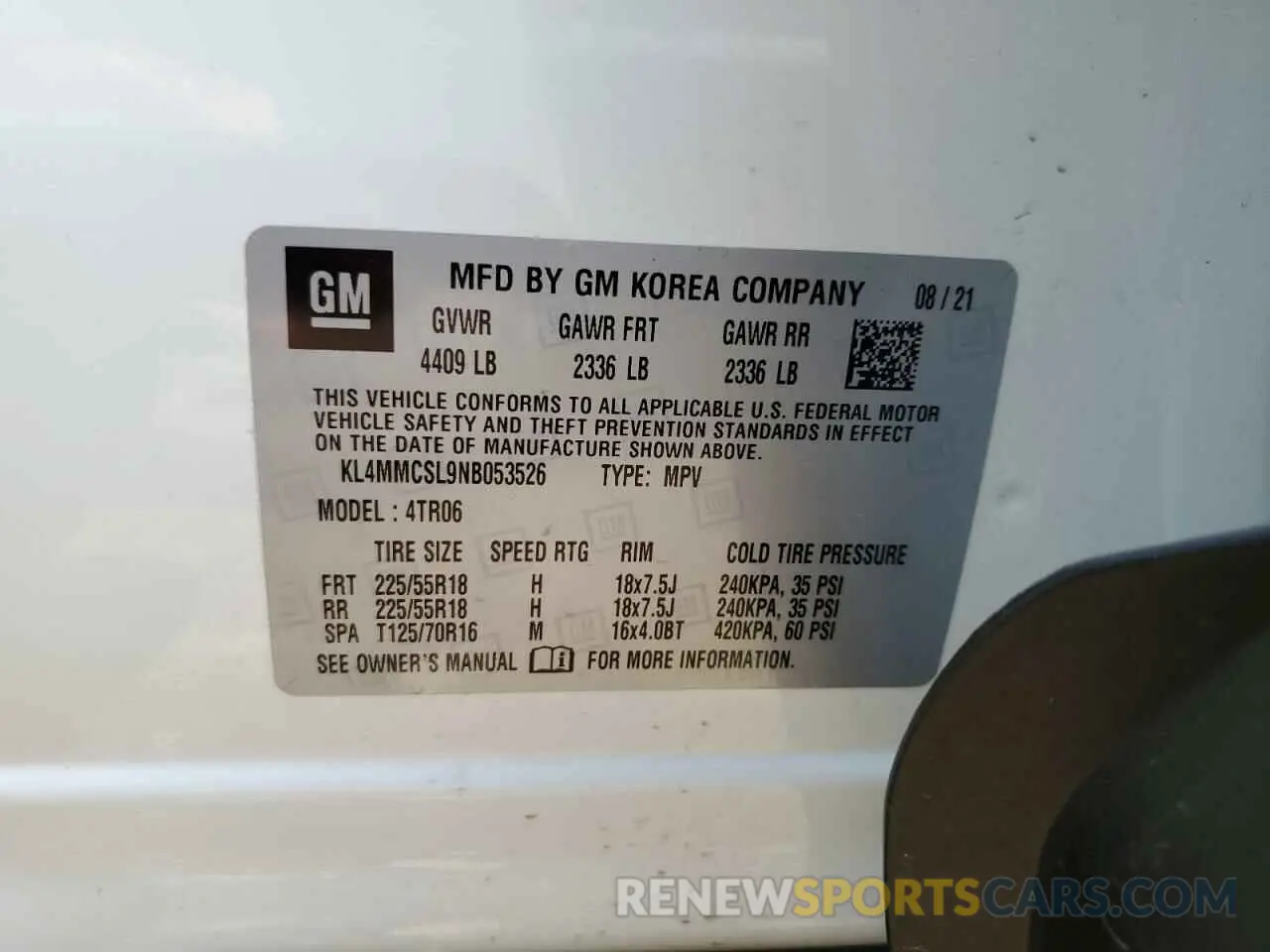 13 Photograph of a damaged car KL4MMCSL9NB053526 BUICK ENCORE 2022