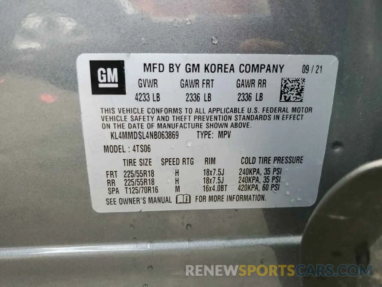 13 Photograph of a damaged car KL4MMDSL4NB063869 BUICK ENCORE 2022
