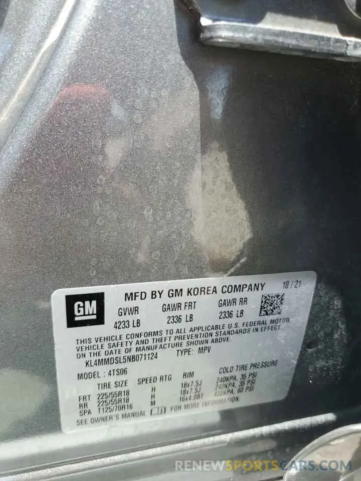 13 Photograph of a damaged car KL4MMDSL5NB071124 BUICK ENCORE 2022