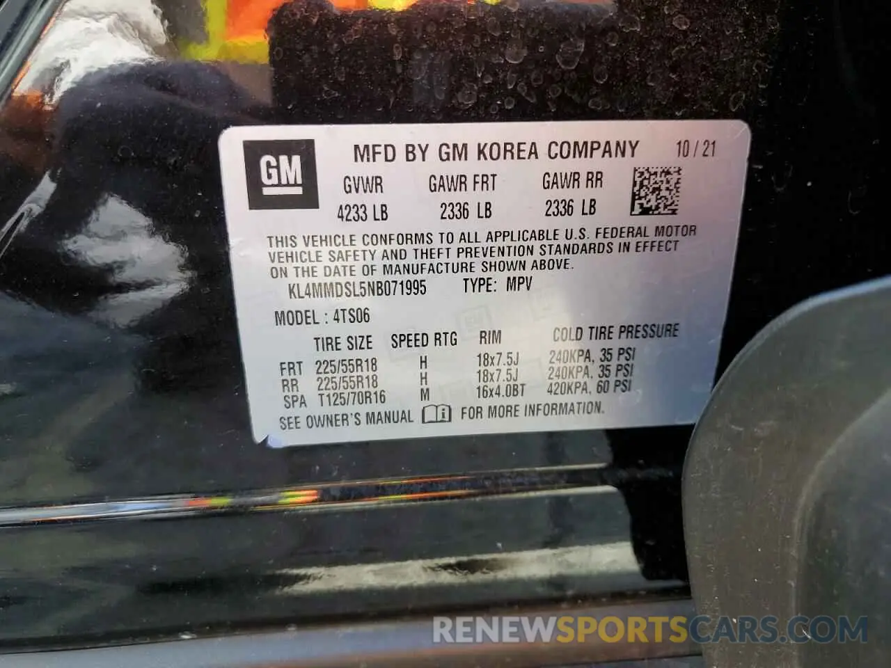 14 Photograph of a damaged car KL4MMDSL5NB071995 BUICK ENCORE 2022