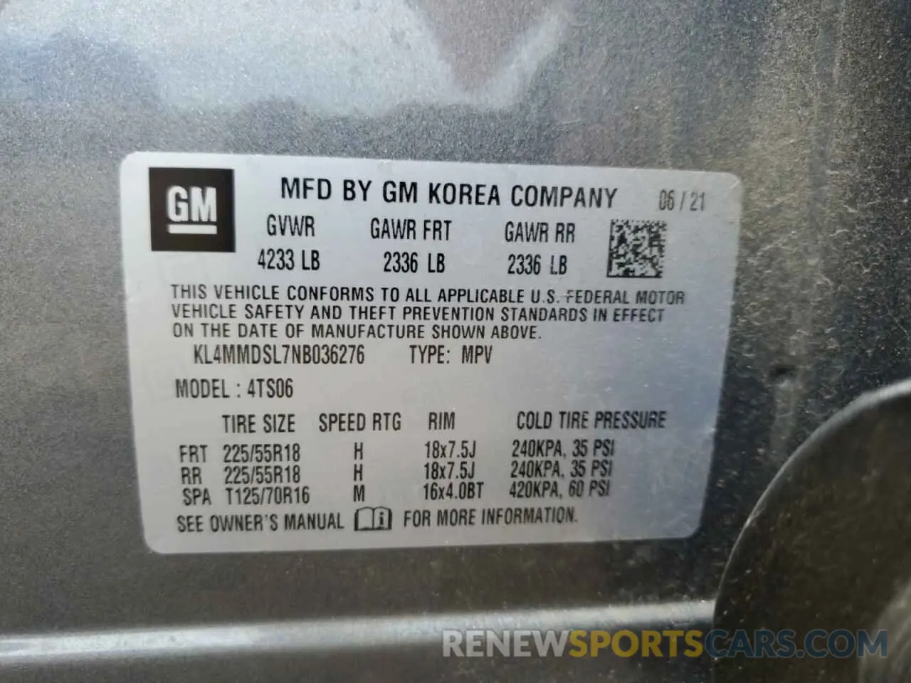 13 Photograph of a damaged car KL4MMDSL7NB036276 BUICK ENCORE 2022