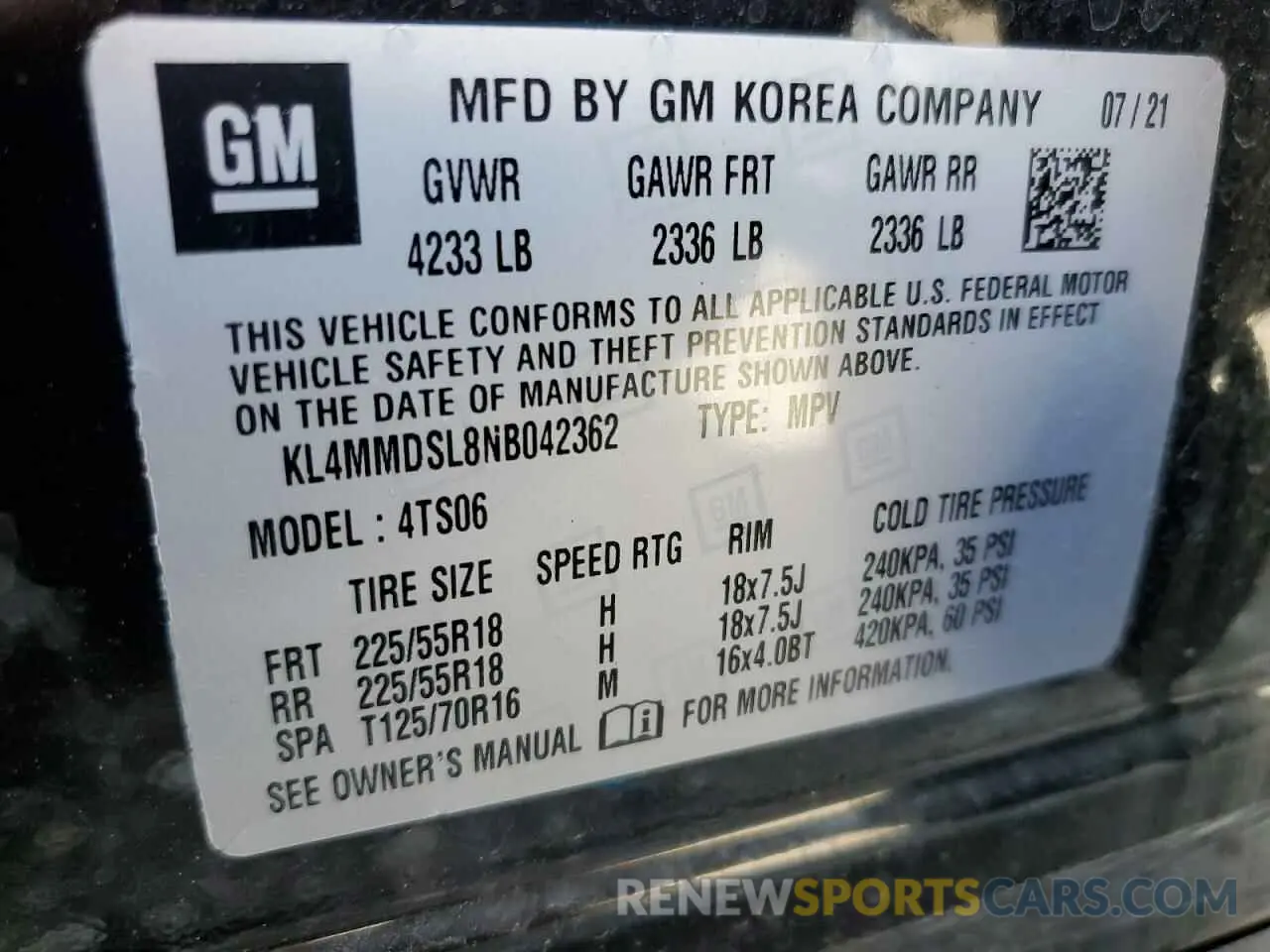 13 Photograph of a damaged car KL4MMDSL8NB042362 BUICK ENCORE 2022