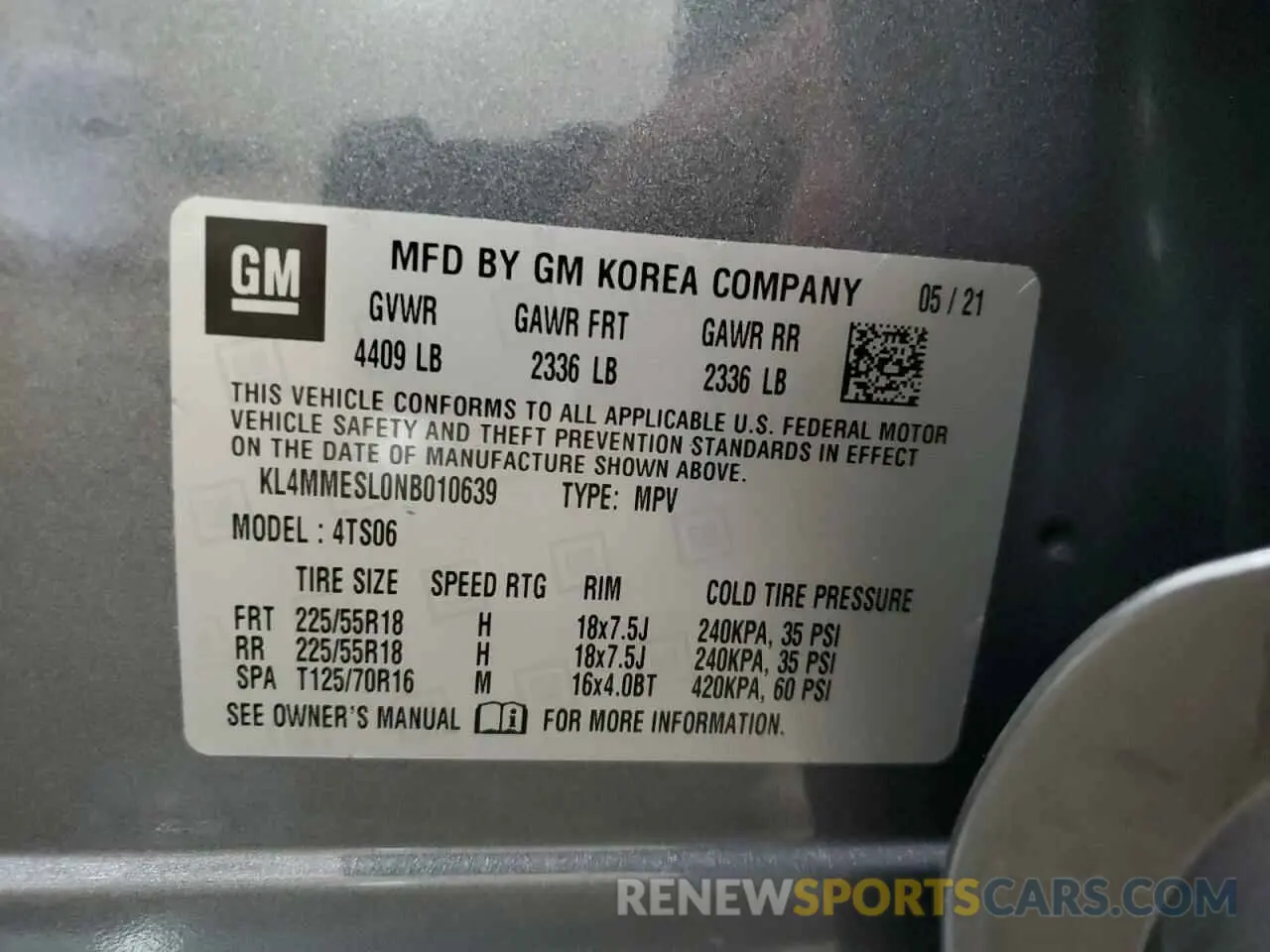 14 Photograph of a damaged car KL4MMESL0NB010639 BUICK ENCORE 2022