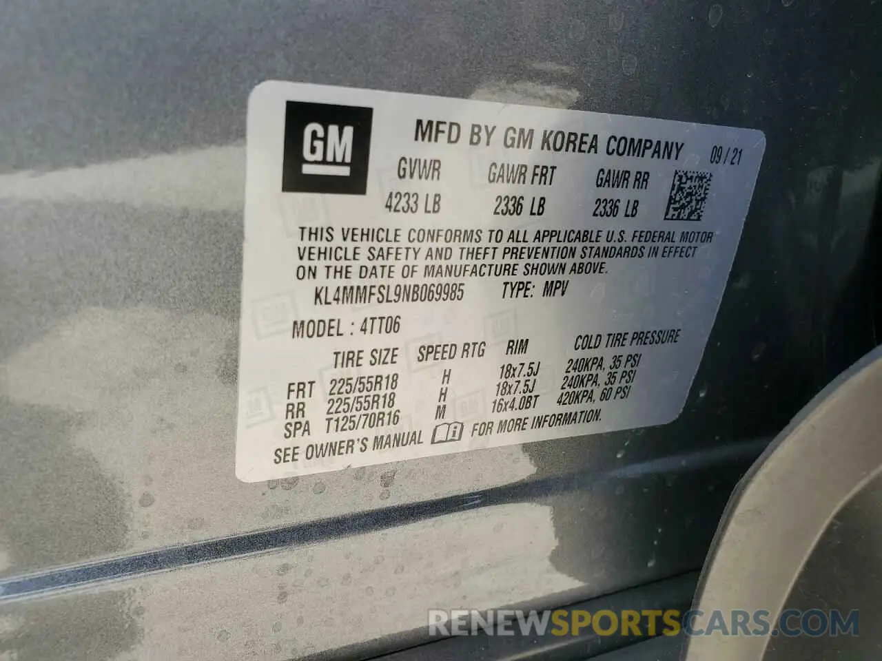 13 Photograph of a damaged car KL4MMFSL9NB069985 BUICK ENCORE 2022