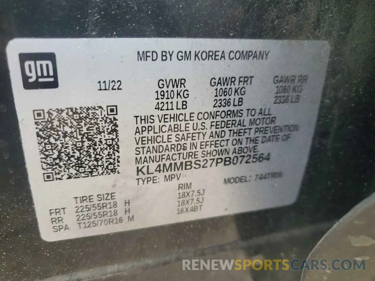 13 Photograph of a damaged car KL4MMBS27PB072564 BUICK ENCORE 2023