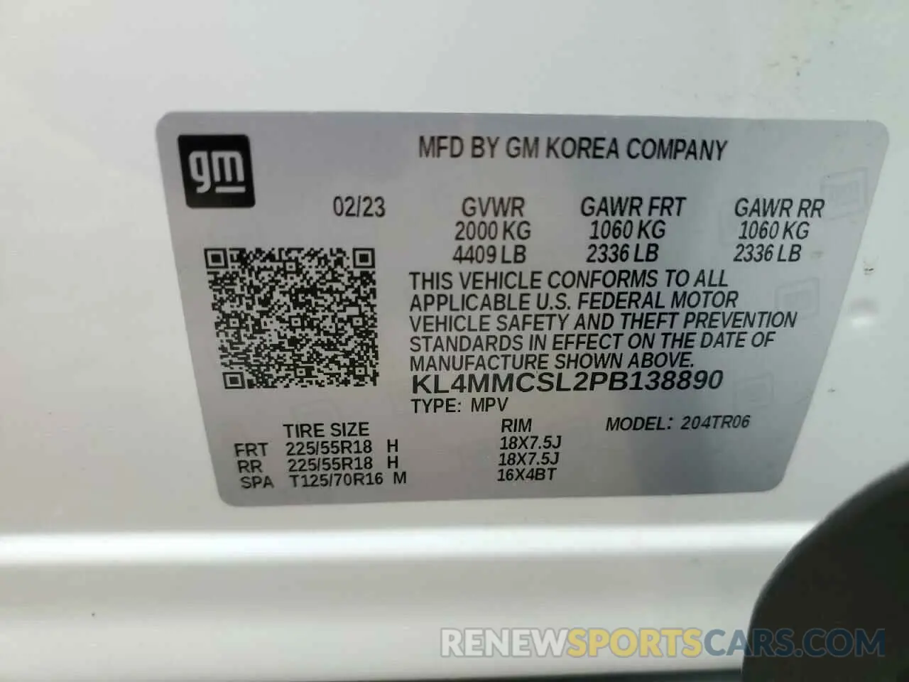 13 Photograph of a damaged car KL4MMCSL2PB138890 BUICK ENCORE 2023