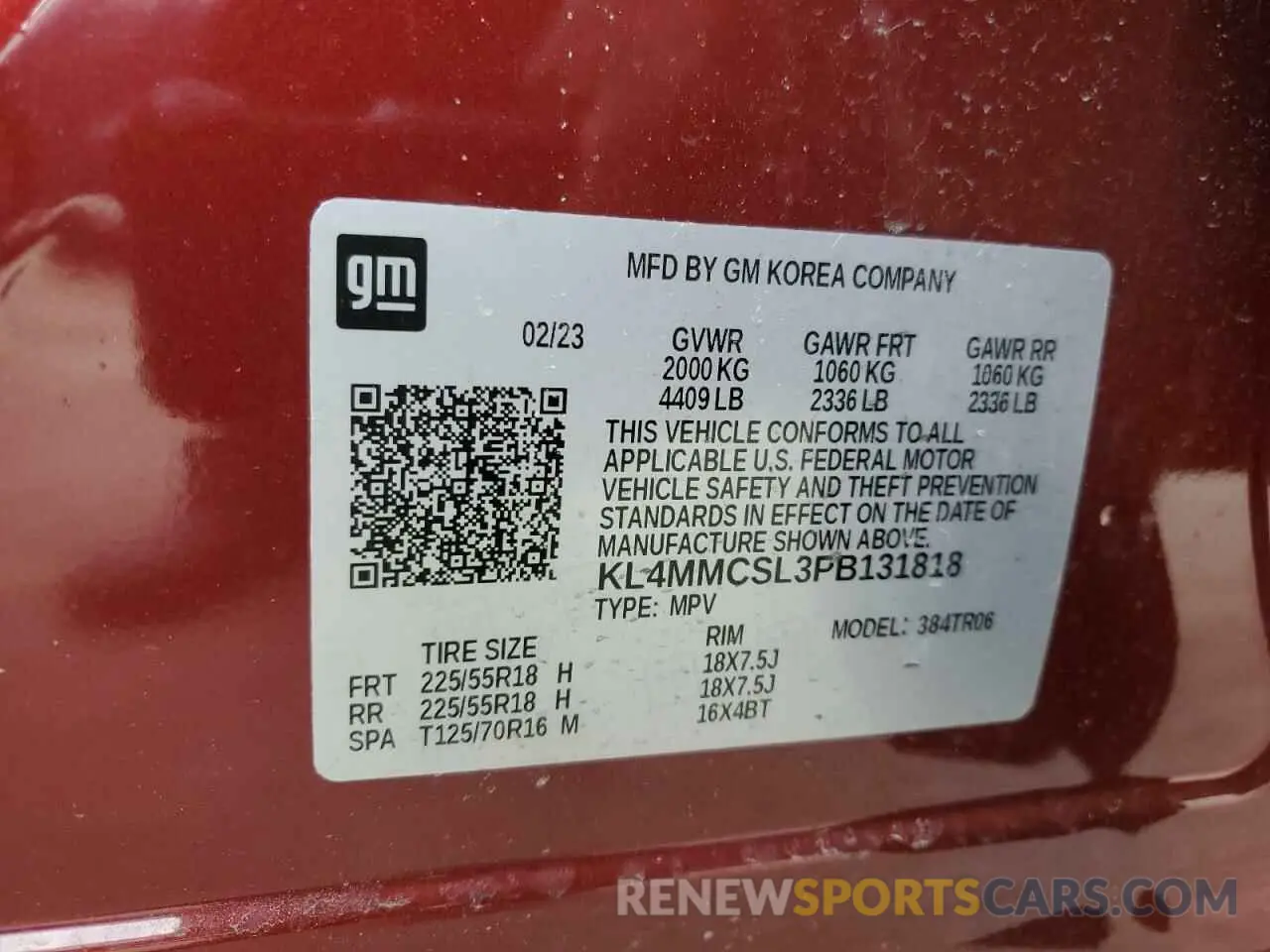 15 Photograph of a damaged car KL4MMCSL3PB131818 BUICK ENCORE 2023