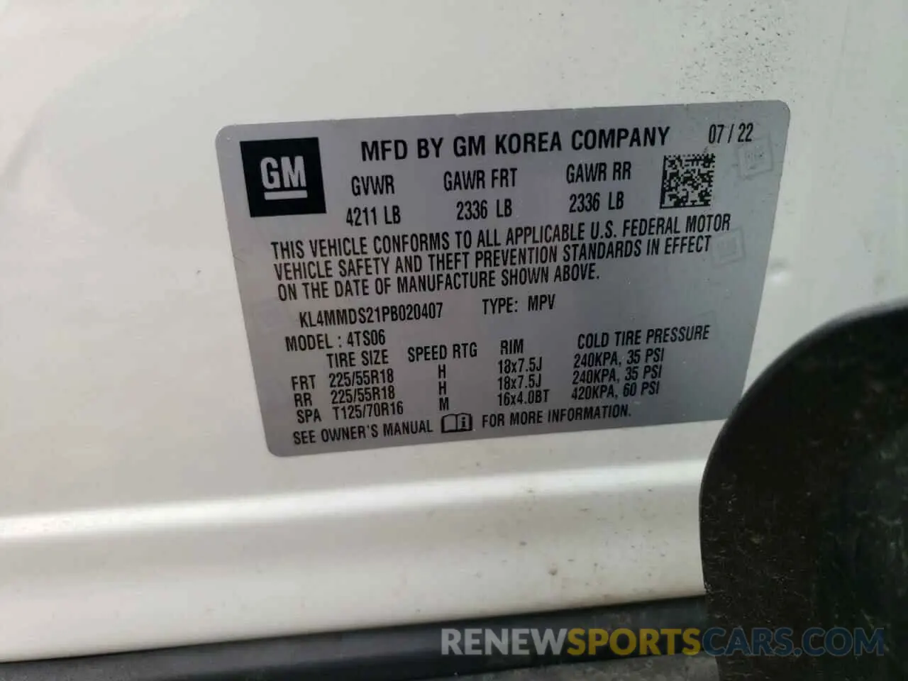 15 Photograph of a damaged car KL4MMDS21PB020407 BUICK ENCORE 2023