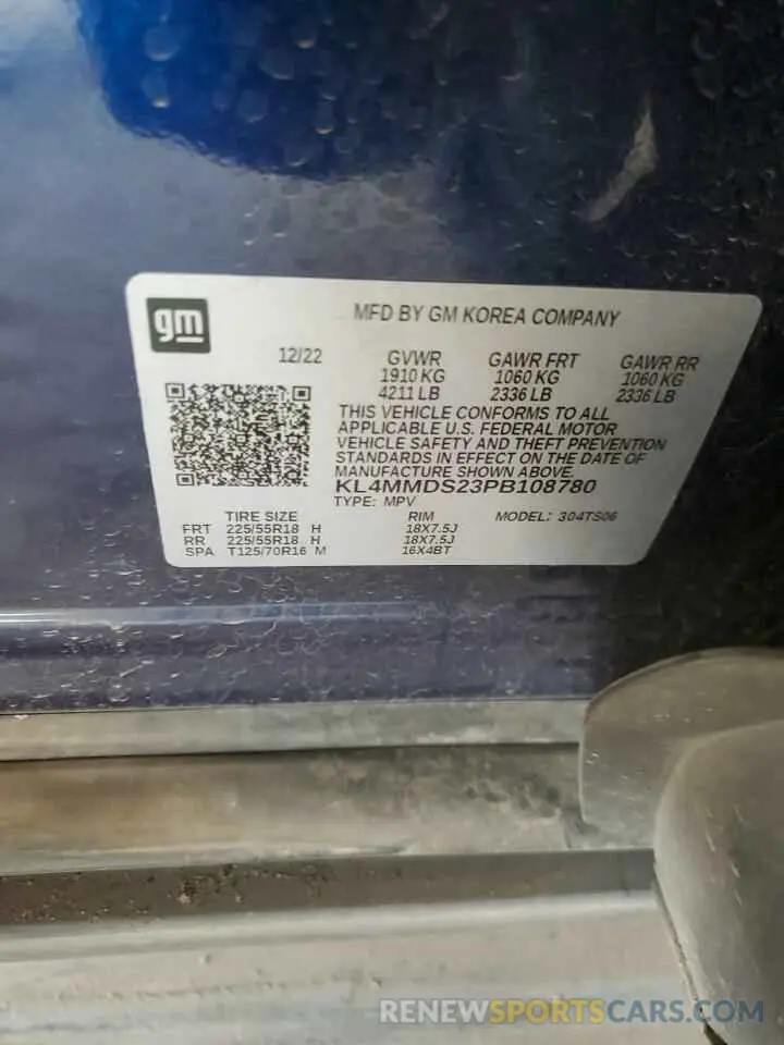 12 Photograph of a damaged car KL4MMDS23PB108780 BUICK ENCORE 2023
