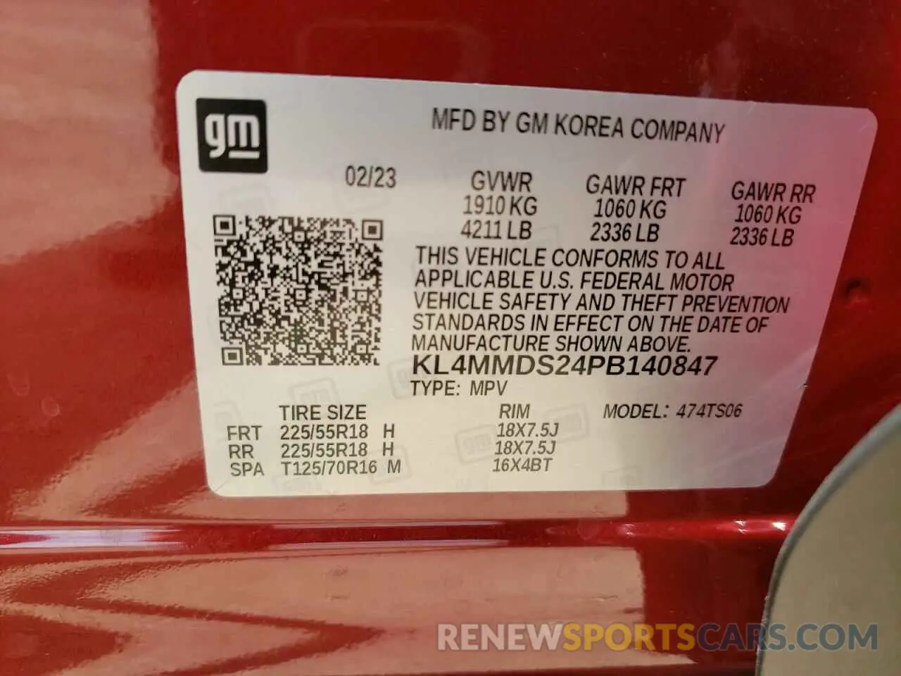 13 Photograph of a damaged car KL4MMDS24PB140847 BUICK ENCORE 2023