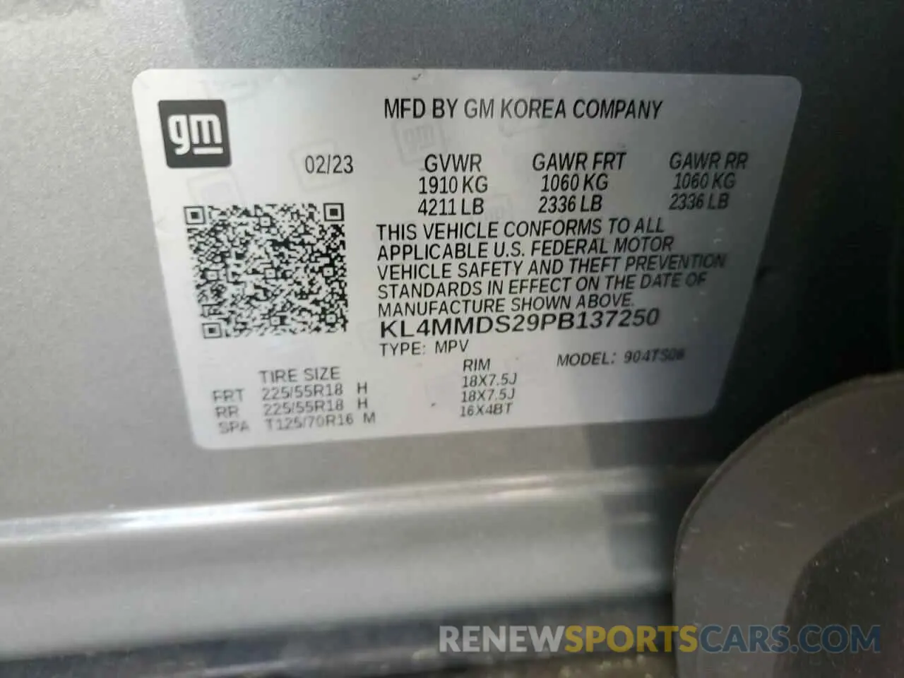 13 Photograph of a damaged car KL4MMDS29PB137250 BUICK ENCORE 2023