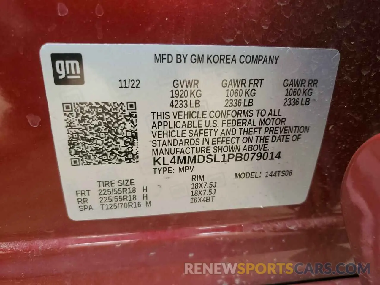 14 Photograph of a damaged car KL4MMDSL1PB079014 BUICK ENCORE 2023