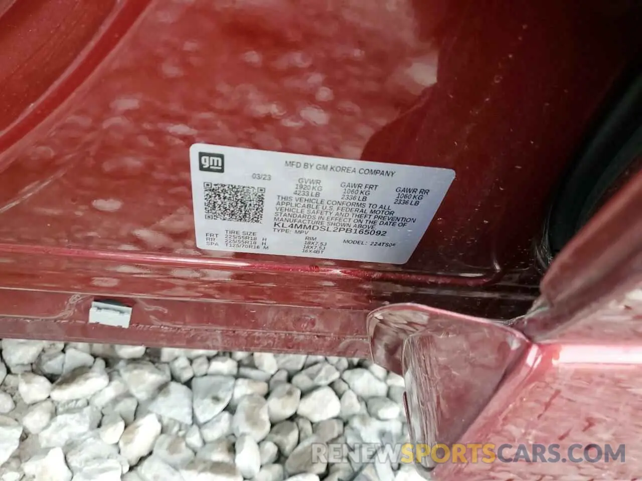 13 Photograph of a damaged car KL4MMDSL2PB165092 BUICK ENCORE 2023