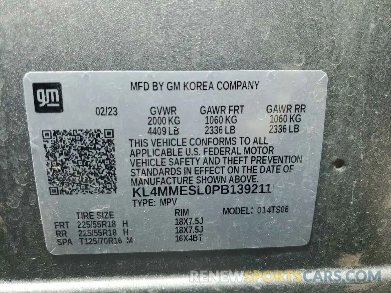 13 Photograph of a damaged car KL4MMESL0PB139211 BUICK ENCORE 2023
