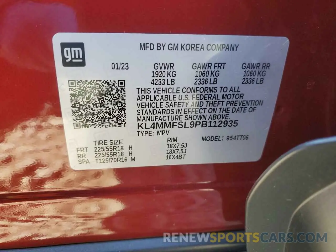 14 Photograph of a damaged car KL4MMFSL9PB112935 BUICK ENCORE 2023
