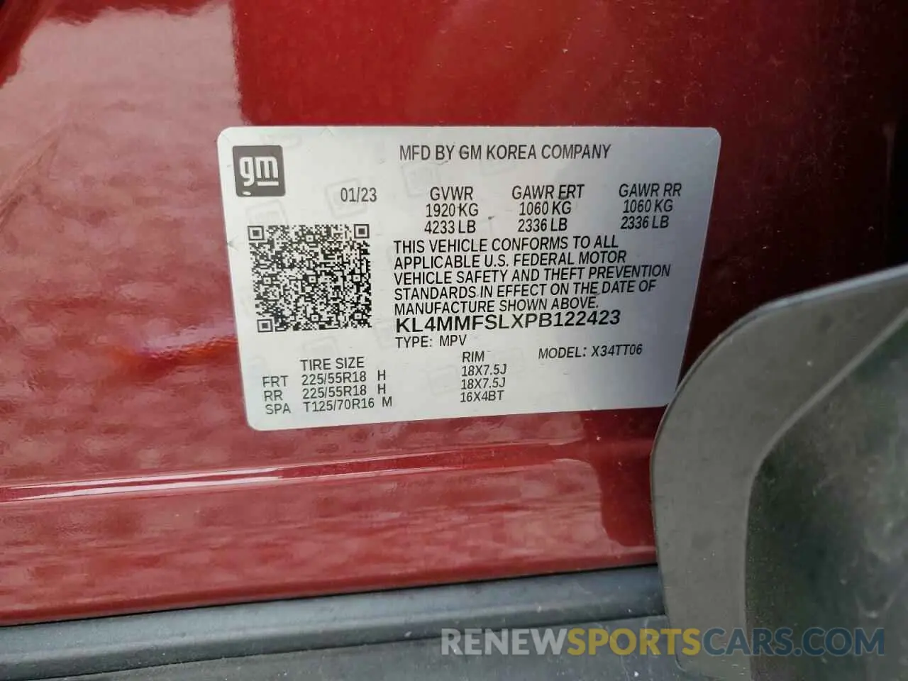 14 Photograph of a damaged car KL4MMFSLXPB122423 BUICK ENCORE 2023