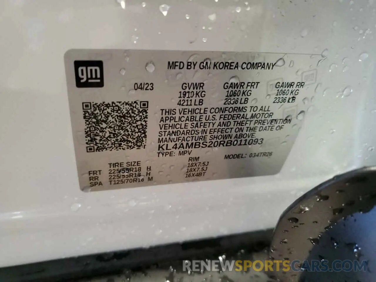 13 Photograph of a damaged car KL4AMBS20RB011093 BUICK ENCORE 2024