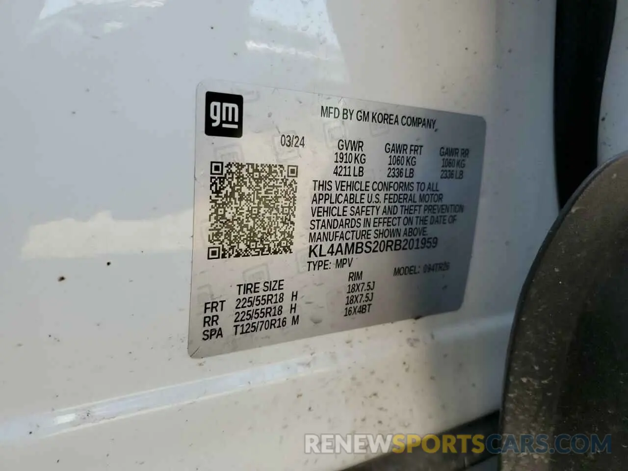 14 Photograph of a damaged car KL4AMBS20RB201959 BUICK ENCORE 2024