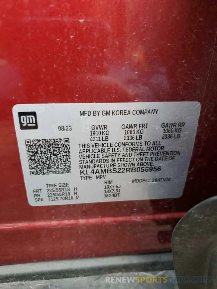 14 Photograph of a damaged car KL4AMBS22RB056956 BUICK ENCORE 2024