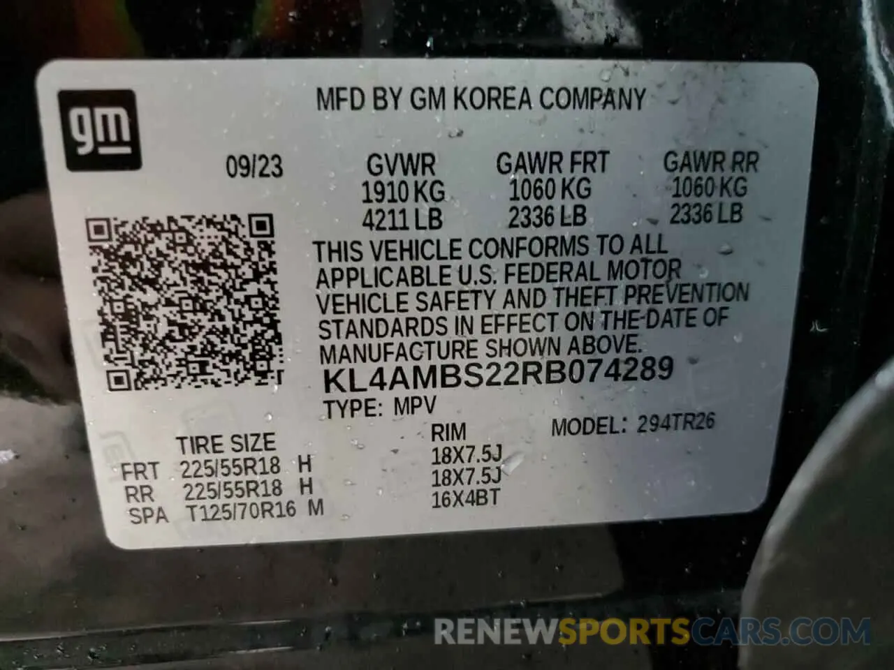 14 Photograph of a damaged car KL4AMBS22RB074289 BUICK ENCORE 2024