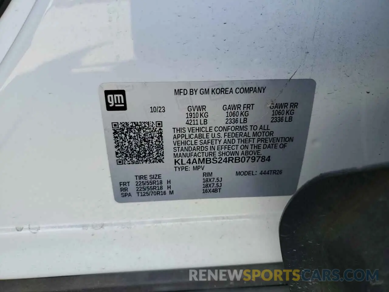 13 Photograph of a damaged car KL4AMBS24RB079784 BUICK ENCORE 2024