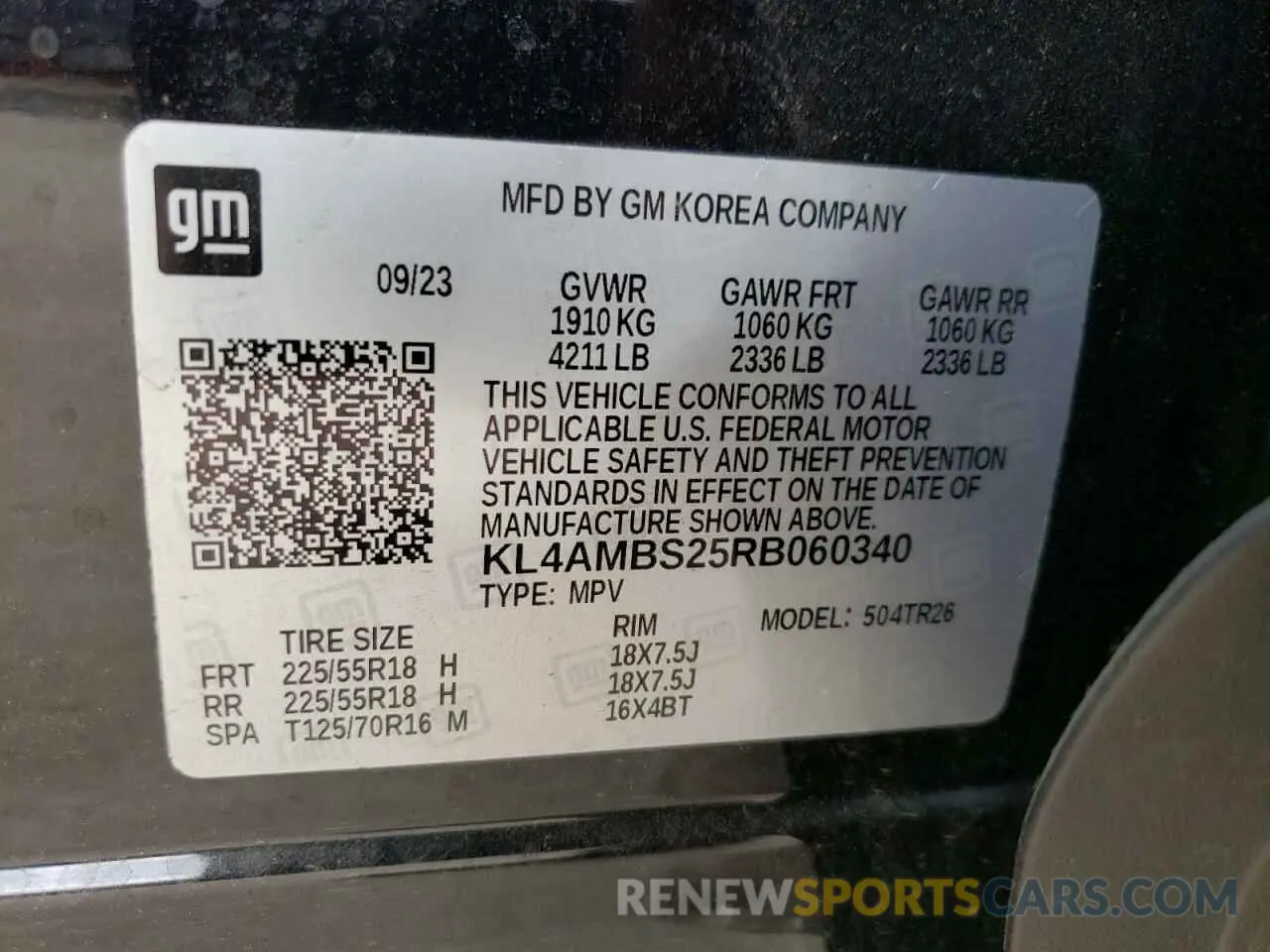 13 Photograph of a damaged car KL4AMBS25RB060340 BUICK ENCORE 2024