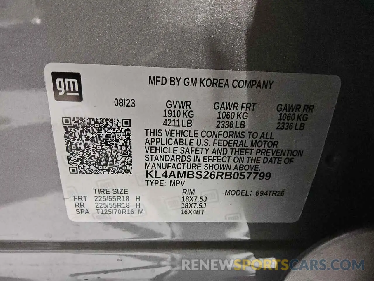 14 Photograph of a damaged car KL4AMBS26RB057799 BUICK ENCORE 2024