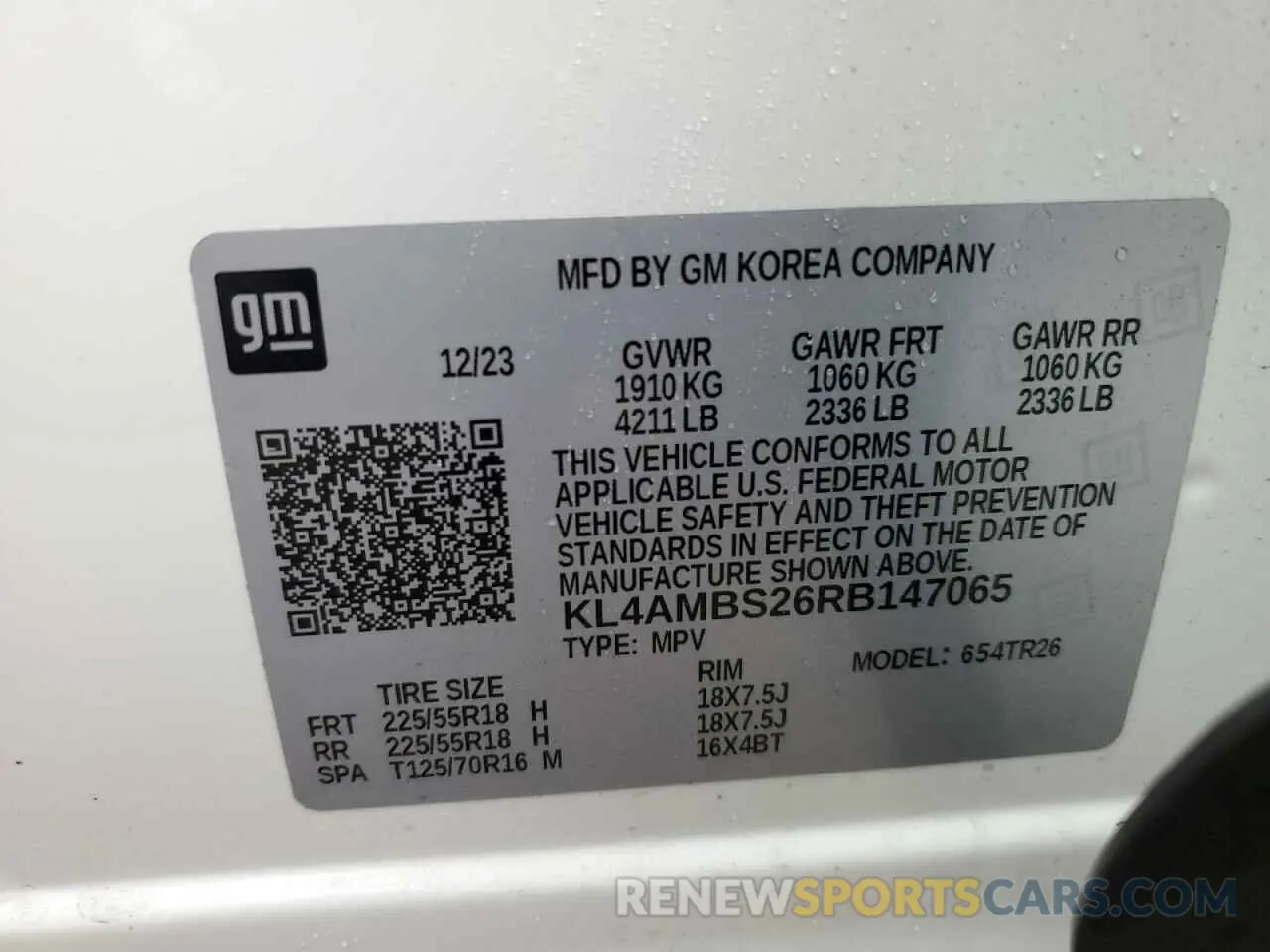 13 Photograph of a damaged car KL4AMBS26RB147065 BUICK ENCORE 2024